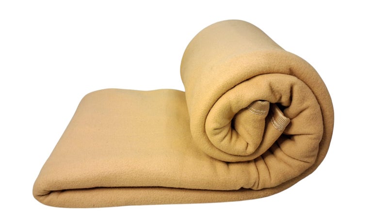 CHANDRAVATI Modern Plain Polar Fleece All Season Blanket Single Bed with || Satan Border || 500 TC || Heavy Quality || (Camel, 60x90) - Image 3