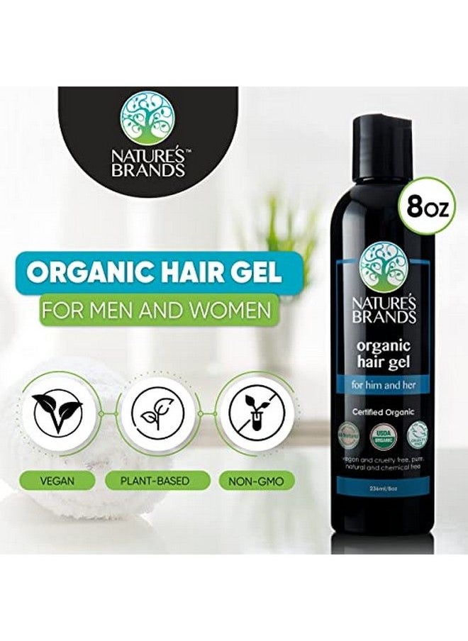 Nature's Brands - Nature’S Brands Organic Hair Gel For Men And Women L Eco Hair Styling Gel With Olive Oil Vegan Plantbased Nongmo (8 Oz) - Image 1