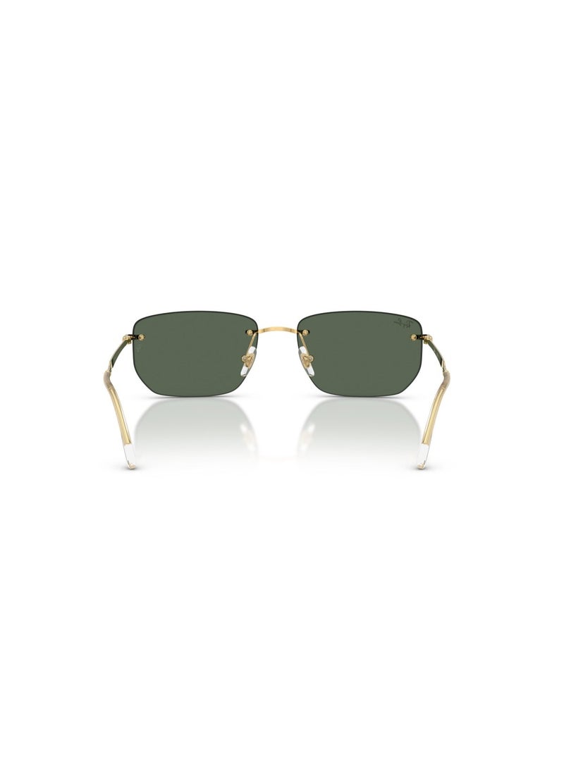Ray-Ban Unisex RB3768 001/71 Size 56mm Rimless Rectangular Sunglass, Gold (Arista) Frame / Dark Green G-15 Lenses - Image 2