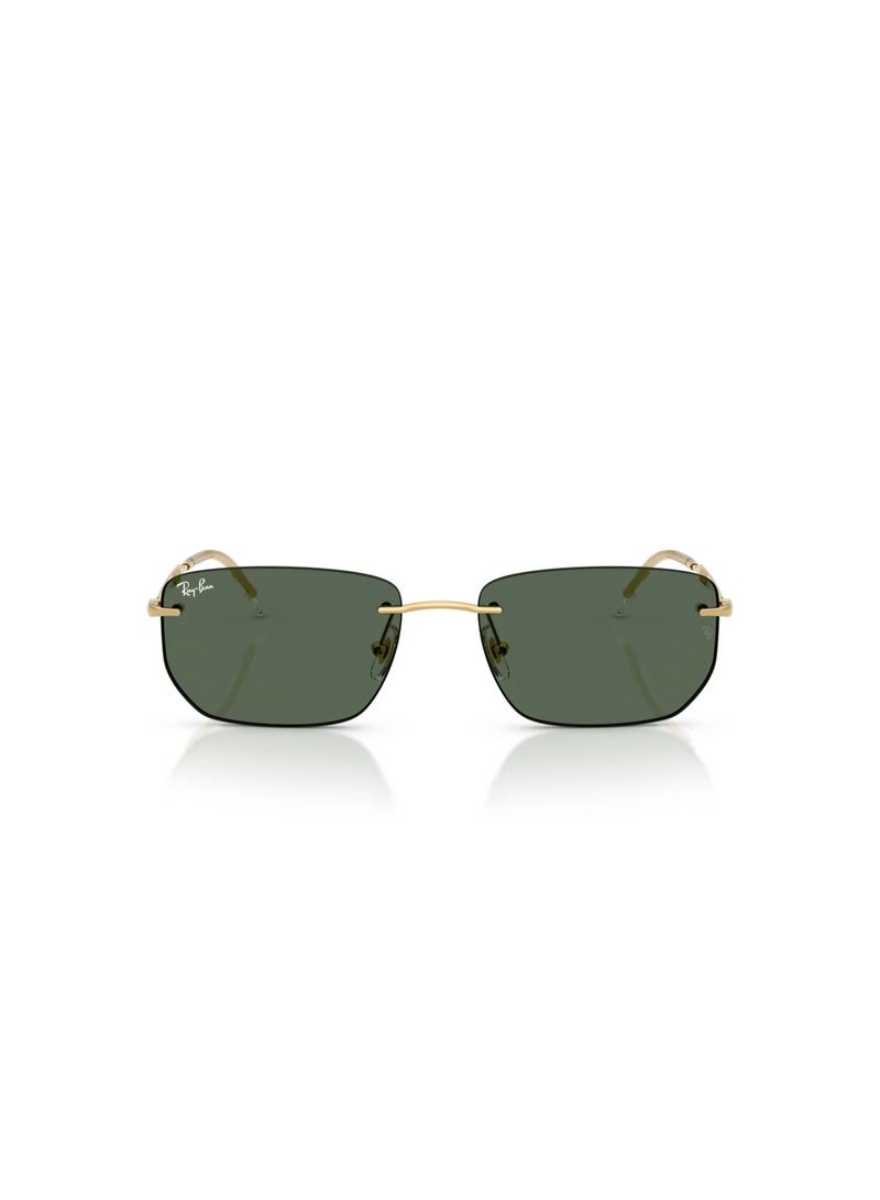 Ray-Ban Unisex RB3768 001/71 Size 56mm Rimless Rectangular Sunglass, Gold (Arista) Frame / Dark Green G-15 Lenses - Image 3