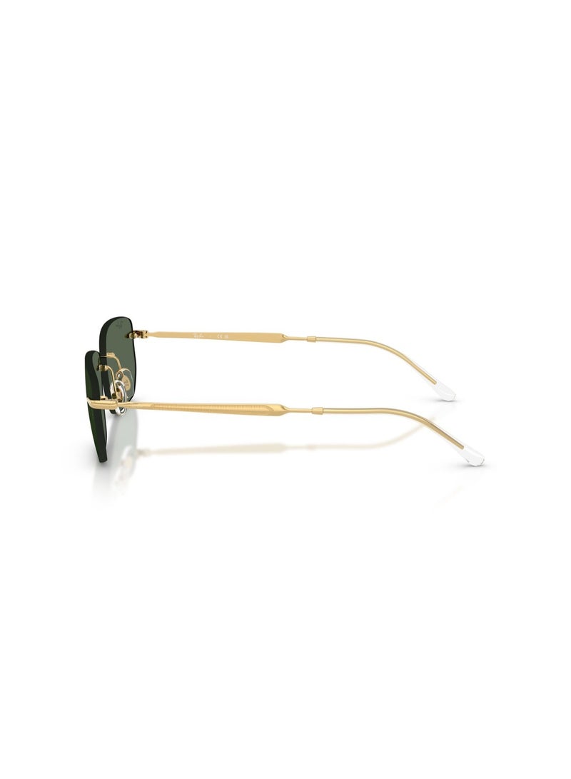 Ray-Ban Unisex RB3768 001/71 Size 56mm Rimless Rectangular Sunglass, Gold (Arista) Frame / Dark Green G-15 Lenses - Image 4