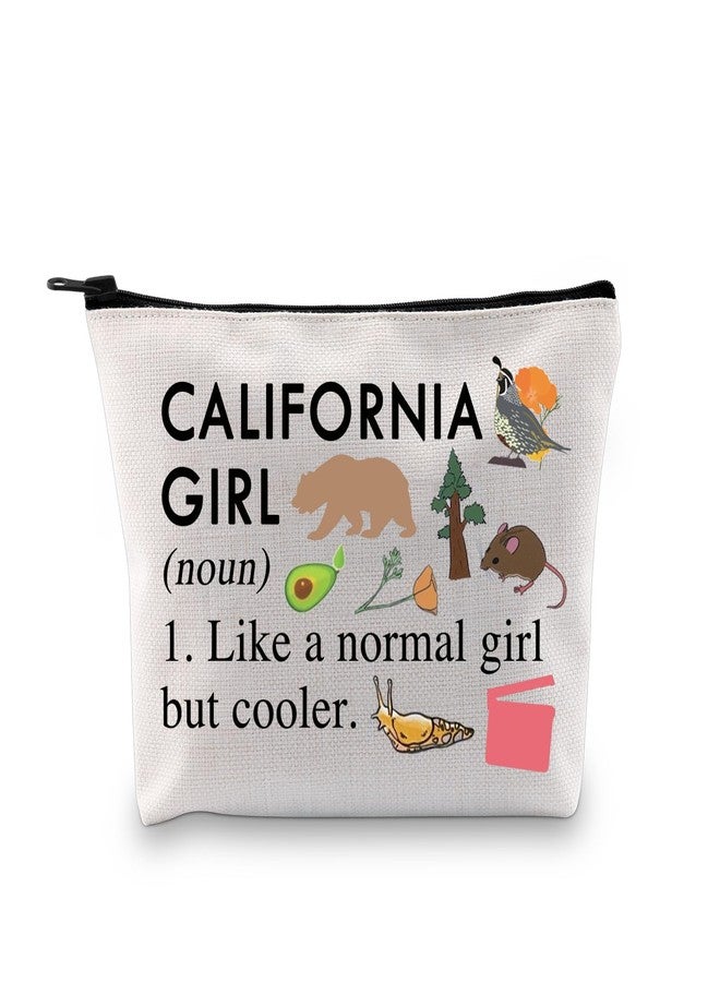 XYANFA California Makeup Bag California Trip Gift Vacation Gift Cali Girl Gift California Themed Gift Summer Beach Zipper Pouch (CALIFORNIA GIRL) - Image 1