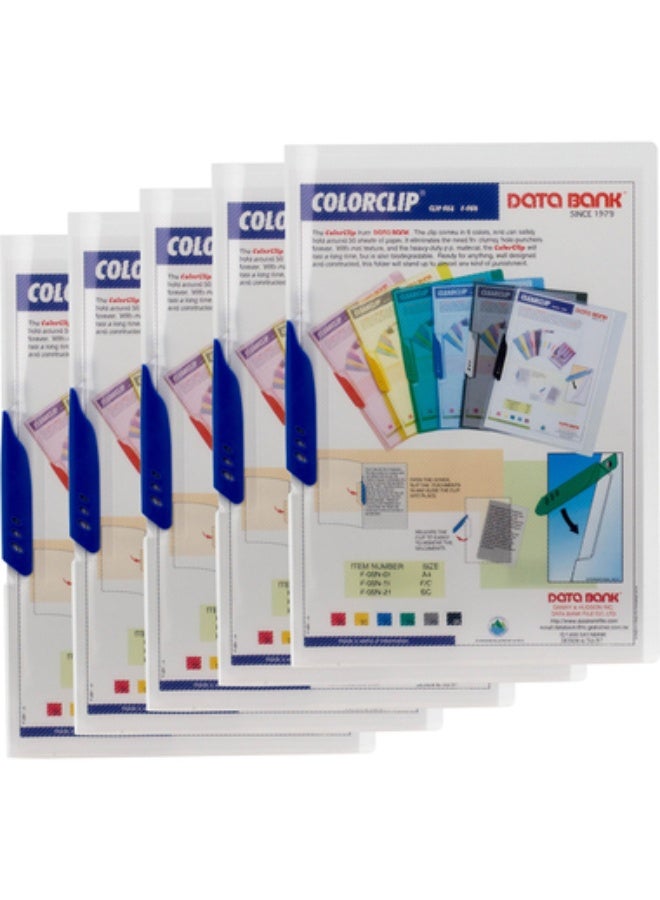 Color Clip Report Cover A4Swivel Clip Polypropylene Blue