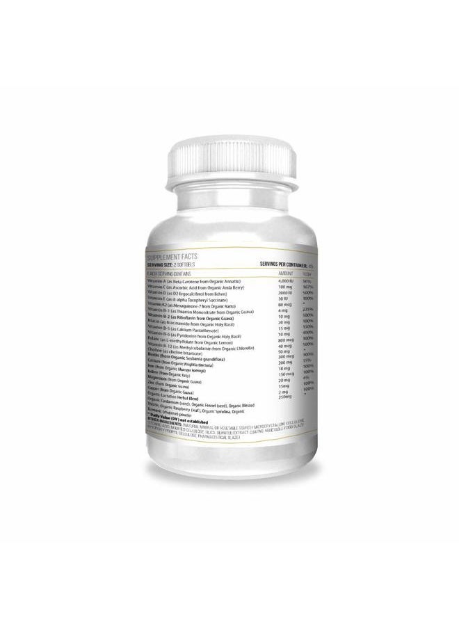 Actif - Postnatal Vitamin with 25+ Organic Vitamins and Organic Herbs, Nursing and Lactation Supplement, Supports Baby's Brain Development, Non-GMO, Made in USA, 90 Count - Image 1