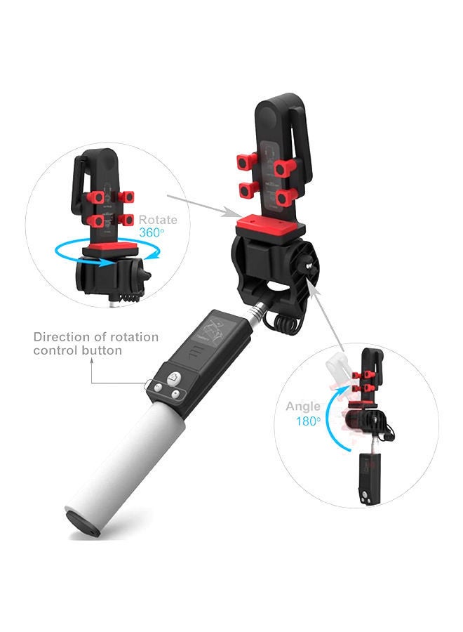 NIBEMINENT 360 Degree Rotation Bluetooth Selfie Stick Black/Red/Grey  - Image 3