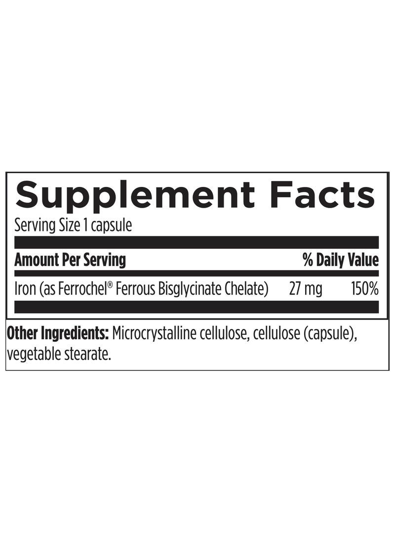 designs for health - Ferrochel Iron Supplement - High Absorption Chelated Iron Designed to Avoid Constipation + Gastric Upset - Vegan Iron Supplements for Men & Women (120 Iron Pills) - Image 1