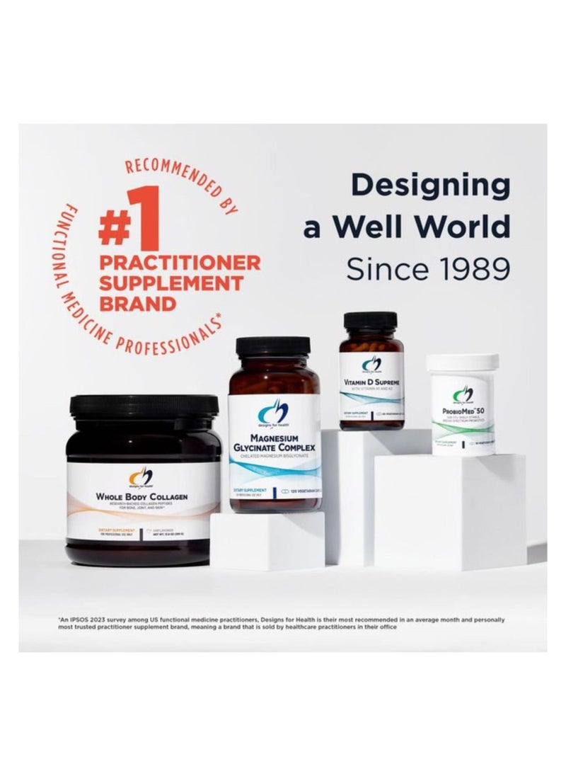 designs for health - Ferrochel Iron Supplement - High Absorption Chelated Iron Designed to Avoid Constipation + Gastric Upset - Vegan Iron Supplements for Men & Women (120 Iron Pills) - Image 1