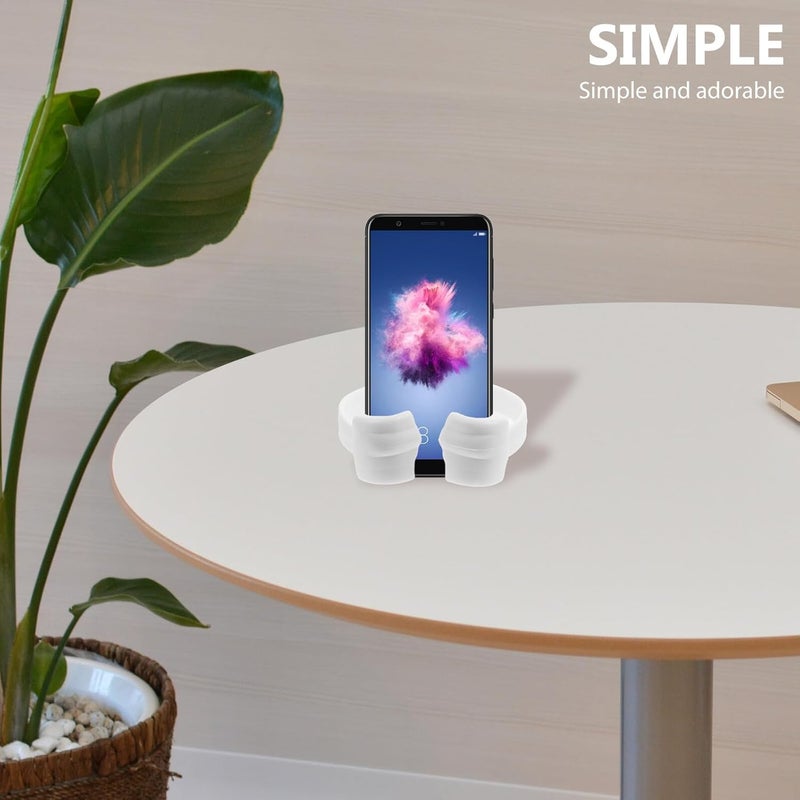 FUOYLOO 10pcs Thumbs-up Holder Stands for Home and Office Desk Use, Portable Table Cell Phone and Tablet Stands in White, Random Styles - Image 5