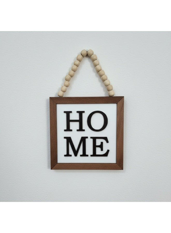 تابلوه خشبي بتصميم مميز بكلمة HOME بمقاس 20x20 مصنوع من خشب MDF أسباني فاخر بسماكة 10 ملم ليضفي الي منزلك جمال واناقة لمطبخك ولركن القهوة الخاص بك - Image 1