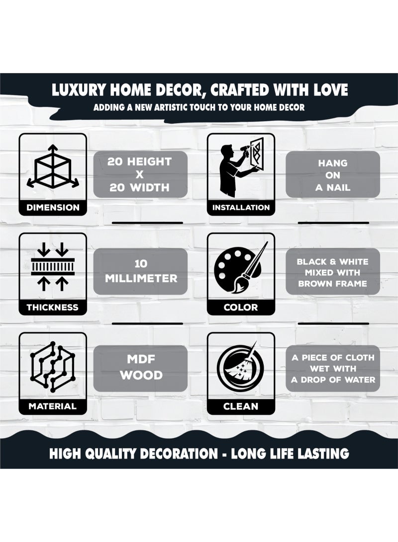 تابلوه خشبي بتصميم مميز بكلمة HOME بمقاس 20x20 مصنوع من خشب MDF أسباني فاخر بسماكة 10 ملم ليضفي الي منزلك جمال واناقة لمطبخك ولركن القهوة الخاص بك - Image 5