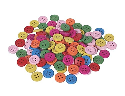 E Shopping® Different Sizes of neon Wooden Buttons Set for Button Art Activities Include 15mm,20mm,25mm Size of Buttons in 1 pk - Image 2
