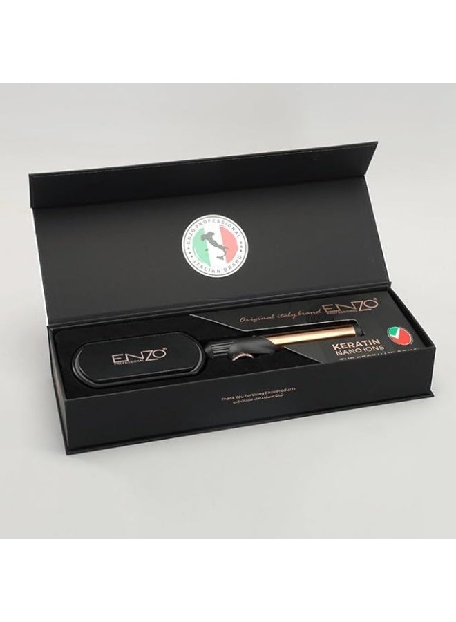 ENZO Professional فرشاة فرد الشعر الاحترافية ENZO EN-4002، مجفف شعر ومكثف مصمم لصالونات الشعر، مشط فرد الشعر بتسخين سيراميك أيوني، مضاد للحروق - النسخة الدولية - أسود - Image 3