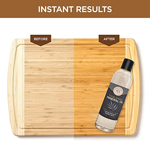 Bambüsi Mineral Oil - 8oz Food Grade Cutting Board Oil and Butcher Block Conditioner, Safe Wood Oil for Bamboo, Teak, Utensils, Chopping Boards, Wooden Kitchen Surfaces Cleaner, Serving Trays, Gift - Image 2