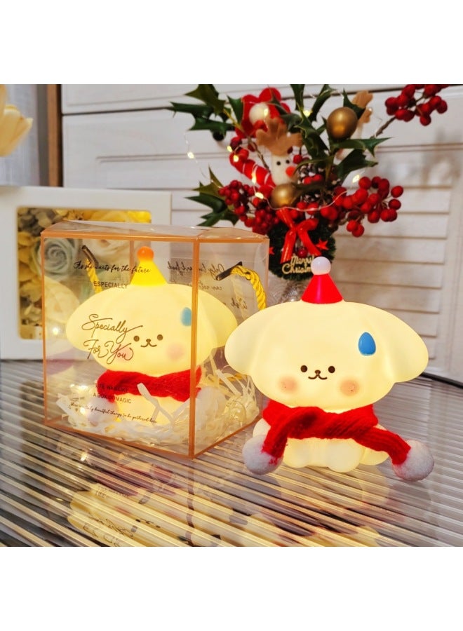 Cartoon Sweat Drops Dog Night Light Night Market Stall Explosions Children's Cute Luminous Toys Creative Bedroom Atmosphere Light-Light Source Power:Warming Lamp-Light Color:Little Red Riding Hood + Red Scarf - Image 2