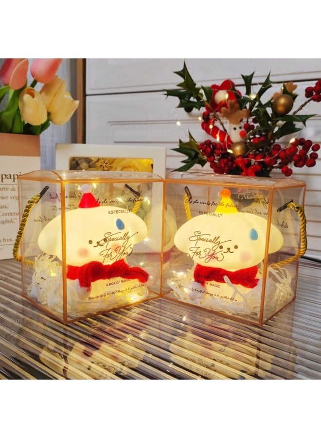 Cartoon Sweat Drops Dog Night Light Night Market Stall Explosions Children's Cute Luminous Toys Creative Bedroom Atmosphere Light-Light Source Power:Warming Lamp-Light Color:Little Red Riding Hood + Red Scarf - Image 3