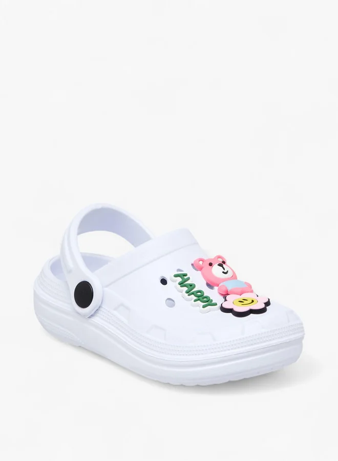 Flora Bella By Shoexpress Happy Bear Accent Clogs with Backstrap