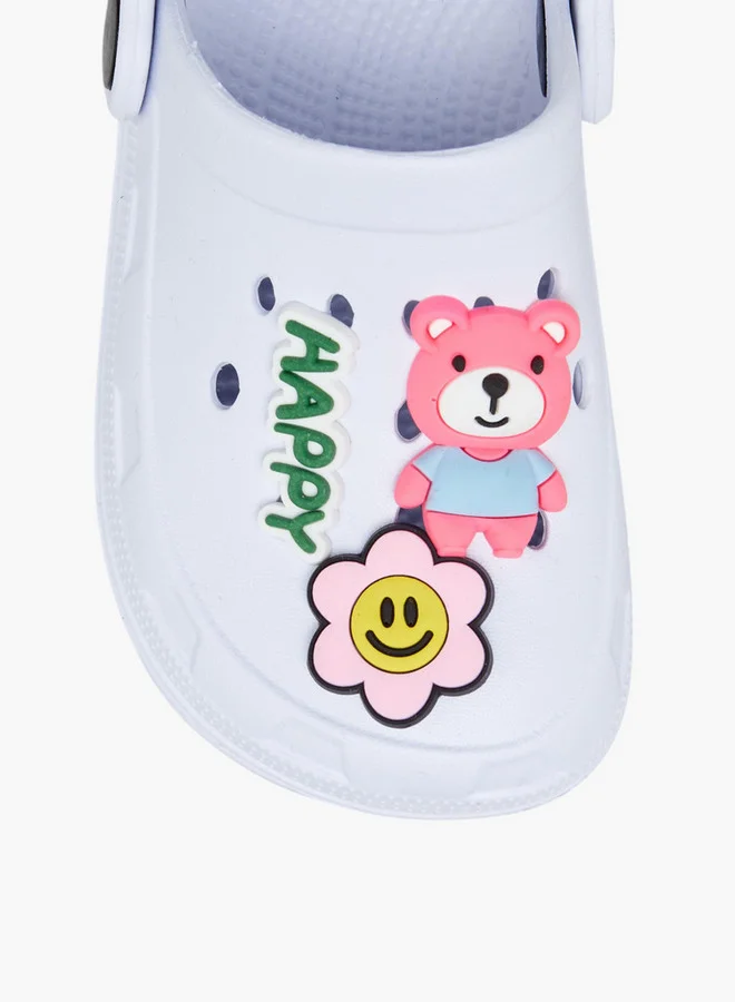 Flora Bella By Shoexpress Happy Bear Accent Clogs with Backstrap