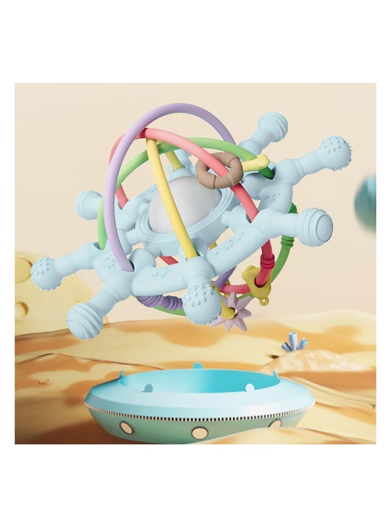 إي سي في في ألعاب عضاضة للأطفال من السيليكون من ECVV مزودة بخشخشة، ألعاب حسية لتخفيف التسنين، ألعاب مضغ للأطفال حديثي الولادة والبنات والأولاد، هدايا لأعياد الميلاد - Image 3