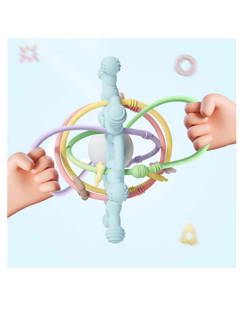 إي سي في في ألعاب عضاضة للأطفال من السيليكون من ECVV مزودة بخشخشة، ألعاب حسية لتخفيف التسنين، ألعاب مضغ للأطفال حديثي الولادة والبنات والأولاد، هدايا لأعياد الميلاد - Image 2