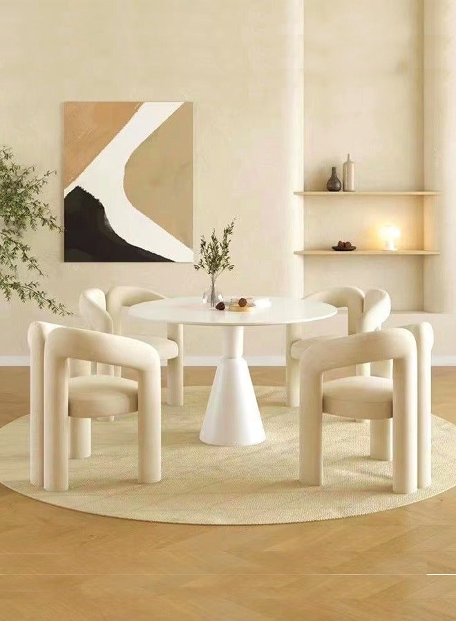 fashionhome Modern Minimalist Design Single Sofa Comfy Fluffy Vanity Chair Elegant Furry Makeup Desk Chairs for Bedroom Living Room 61x56x78 Centimeter - Image 4