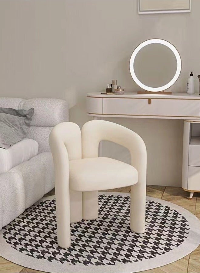 fashionhome Modern Minimalist Design Single Sofa Comfy Fluffy Vanity Chair Elegant Furry Makeup Desk Chairs for Bedroom Living Room 61x56x78 Centimeter - Image 3