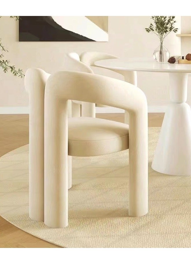 fashionhome Modern Minimalist Design Single Sofa Comfy Fluffy Vanity Chair Elegant Furry Makeup Desk Chairs for Bedroom Living Room 61x56x78 Centimeter - Image 5