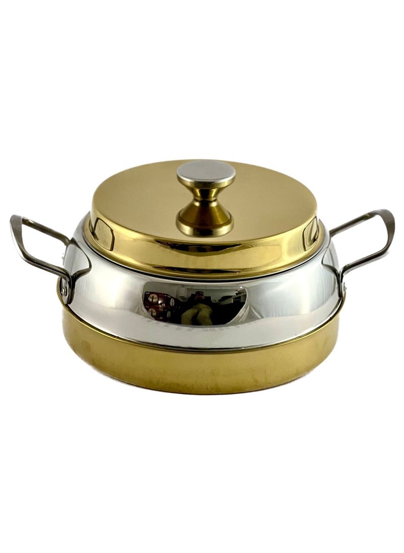 Homemaker Ellora Hotpot 7500ml Capacity - Air Tight Lid - High Quality Stainless Steel - Gold & Silver 