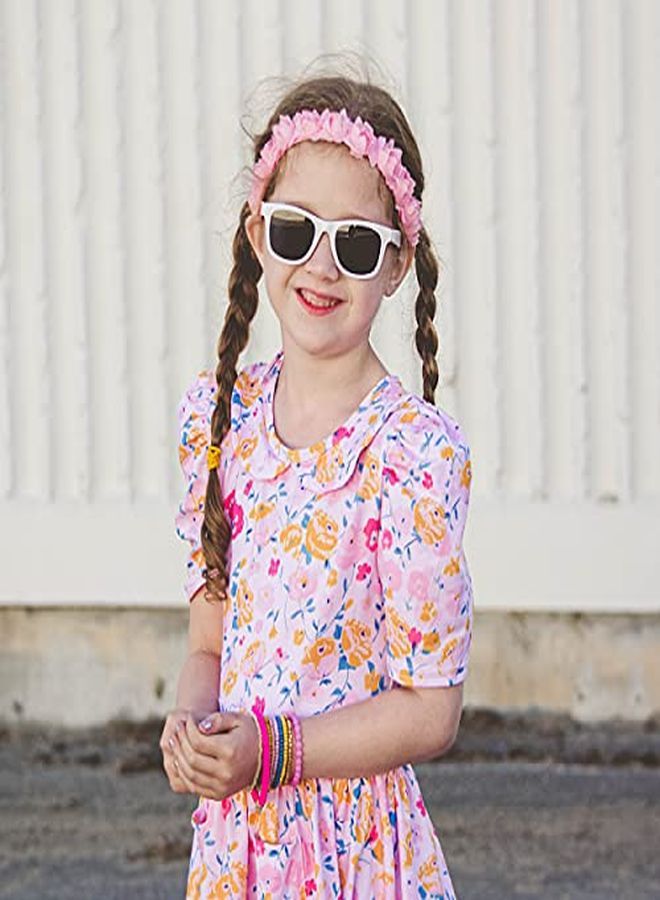 FROG SAC Non Slip Floral Headbands For Girls Adjustable Rose Bud Head Bands For Kids Cute Nonslip Hair Accessories Flower Girl Head Band Pack - Image 5