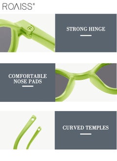 roaiss Hexagon Polarized Sunglasses for Babies, UV400 Protection Cute Beach Holiday Sun Glasses with Lightweight Flexible TPEE Frame and Elastic Strap for Boys Girls Age 0-3, Grassy Green  - Image 5