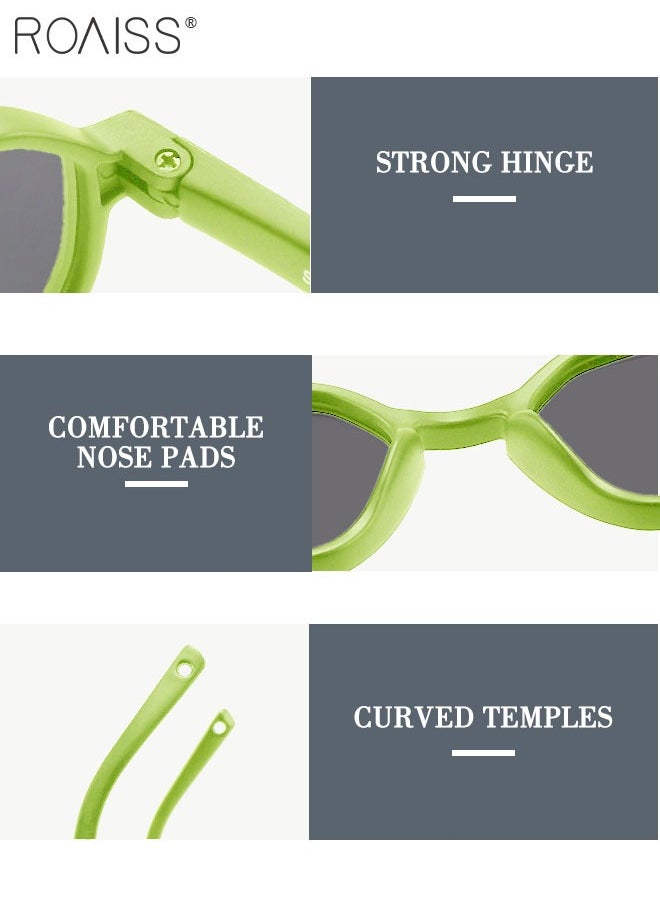roaiss - Hexagon Polarized Sunglasses for Babies, UV400 Protection Cute Beach Holiday Sun Glasses with Lightweight Flexible TPEE Frame and Elastic Strap for Boys Girls Age 0-3, Grassy Green - Image 1