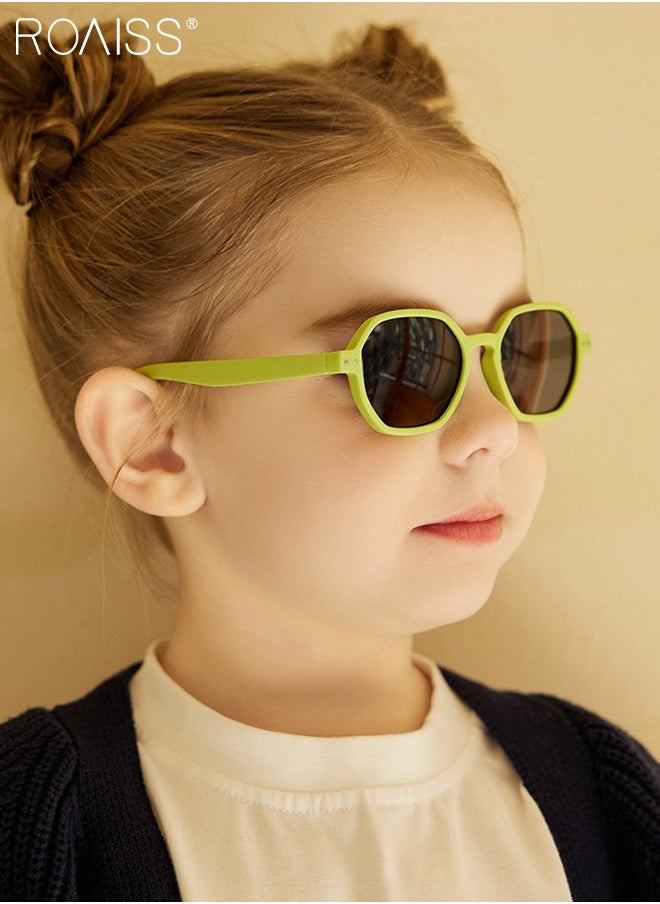 roaiss - Hexagon Polarized Sunglasses for Babies, UV400 Protection Cute Beach Holiday Sun Glasses with Lightweight Flexible TPEE Frame and Elastic Strap for Boys Girls Age 0-3, Grassy Green - Image 1