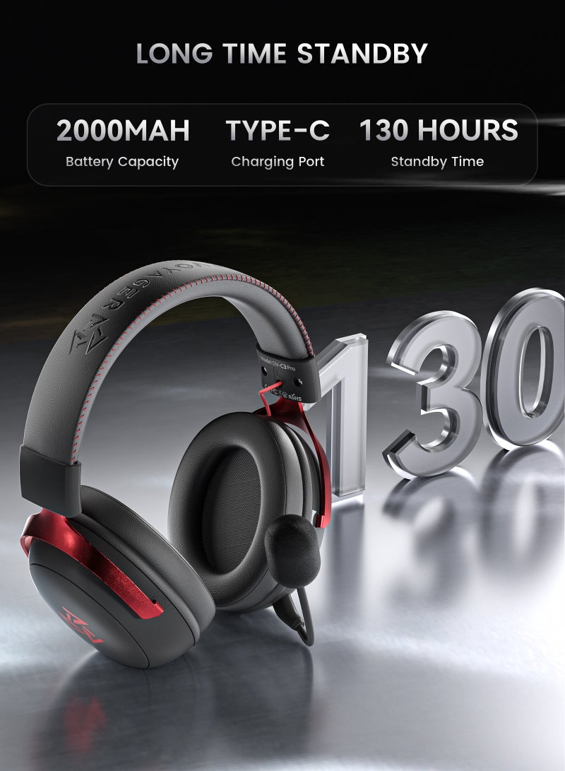 DuneVoyager C3 Pro Wireless Gaming Headset, with 7.1 Surround Sound, Breathable Memory Foam & Skin-Touch Protein Leather, Computer Software, Crystal-Clear Detachable Microphone, 53MM Powerful Drivers, Works With PS5 / PS4 / Switch / PC - Image 5