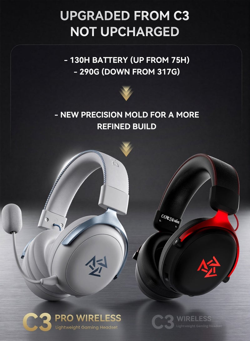 DuneVoyager C3 Pro Wireless Gaming Headset, with 7.1 Surround Sound, Breathable Memory Foam & Skin-Touch Protein Leather, Computer Software, Crystal-Clear Detachable Microphone, 53MM Powerful Drivers, Works With PS5 / PS4 / Switch / PC - Image 2