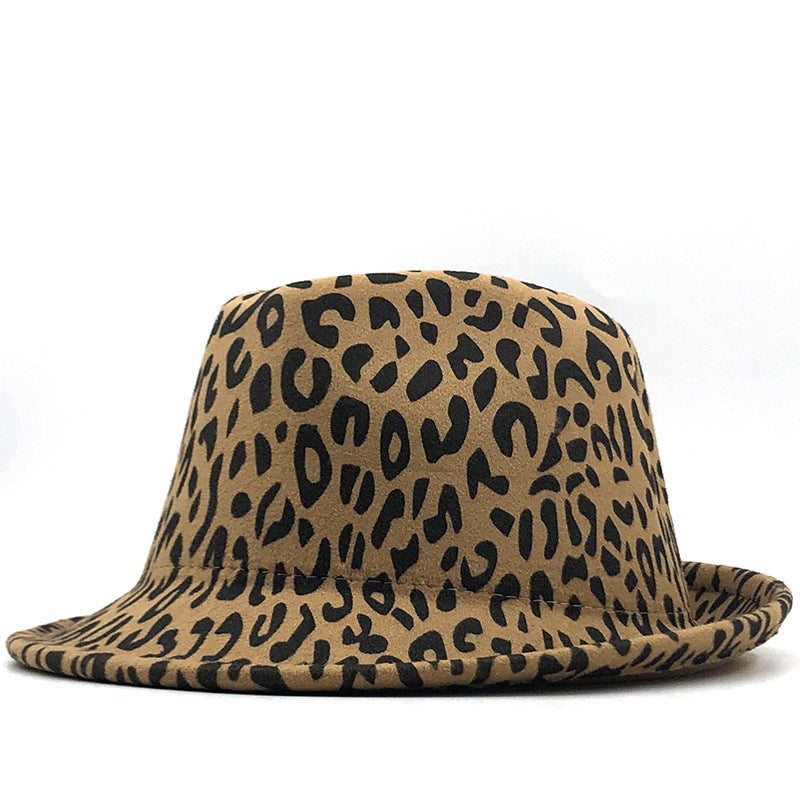 Fedora Hat Men Rolled Edge Flat Brim Winter Casual  Hat - Image 1