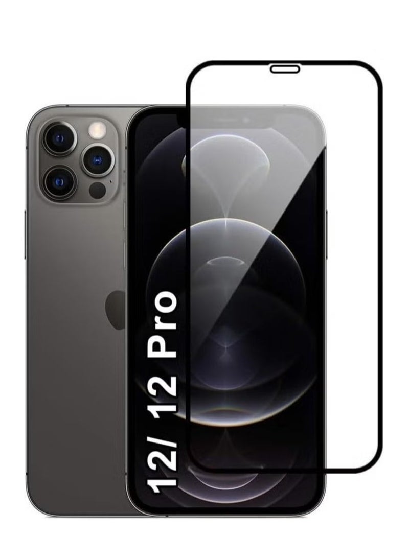 Raxoom Ultra Clear Tempered Glass Screen Protector for iPhone 12/12 Pro (6.1") | 9H Hardness, Anti-Scratch, HD Transparency, Case-Compatible, Easy Bubble-Free Installation | Black/Clear - Image 1