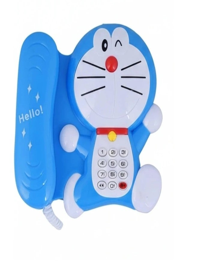 LUCKYMORDEN Cartoon Character Toy Phone for Toddlers, Blue, Sound and Light Musical Learning Educational Toy, 14 CM, for Boys and Girls (Blue 2) - Image 2