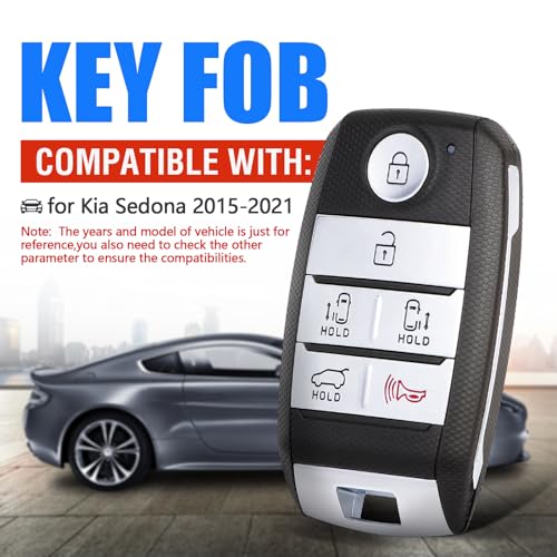 Keymall Keyless Entry Remote 6 Buttons Proximity Key Fob Replacement for Kia Sedona 2015 2016 2017 2018 2019 2020 2021(FCC:SY5YPFGE06 P/N:95440-A9300 ID47 Chip) - Image 3