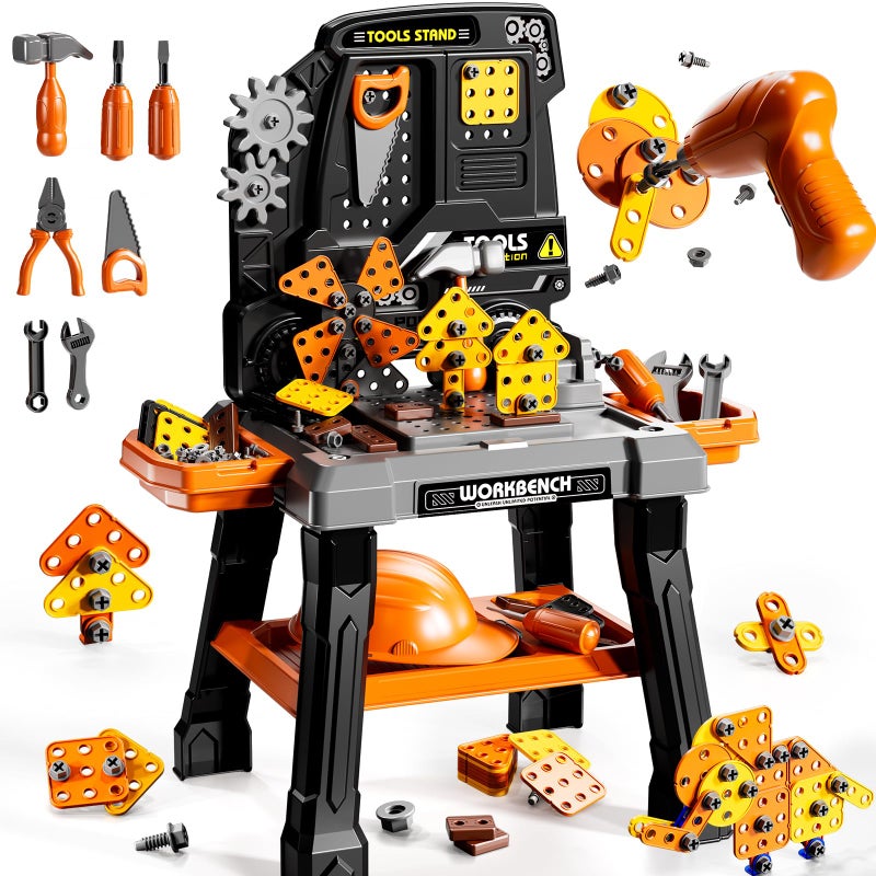KIZONLY Kids Tool Toy Playset with Electronic Drill Sound for Aged 3 4 5 6 7 8 Workbench Toys for Toddlers 35 Pretend Play Tool Box Construction Mechanic Set Birthday Gift for Boys Girls Ages 38 - Image 3