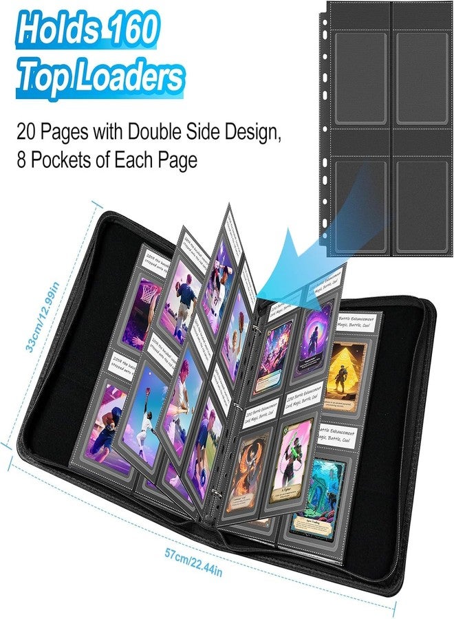 Zofly Top Loader Sleeves 4 Pocket, 20 Pack Toploader Binder Pages for 3x4 Baseball Card Protectors, 160 Pockets Trading Card Sleeves Binder Sheets, Hard Plastic Card Storage Sleeves for 3 Ring Binder - Image 4