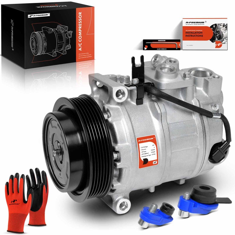 A-Premium APremium Air Conditioner AC Compressor with Clutch Compatible with Porsche Cayenne 20152018 36L 911 20142014 Boxster 20092014 Cayman 2009201220142014 with 6 Groove Pulley