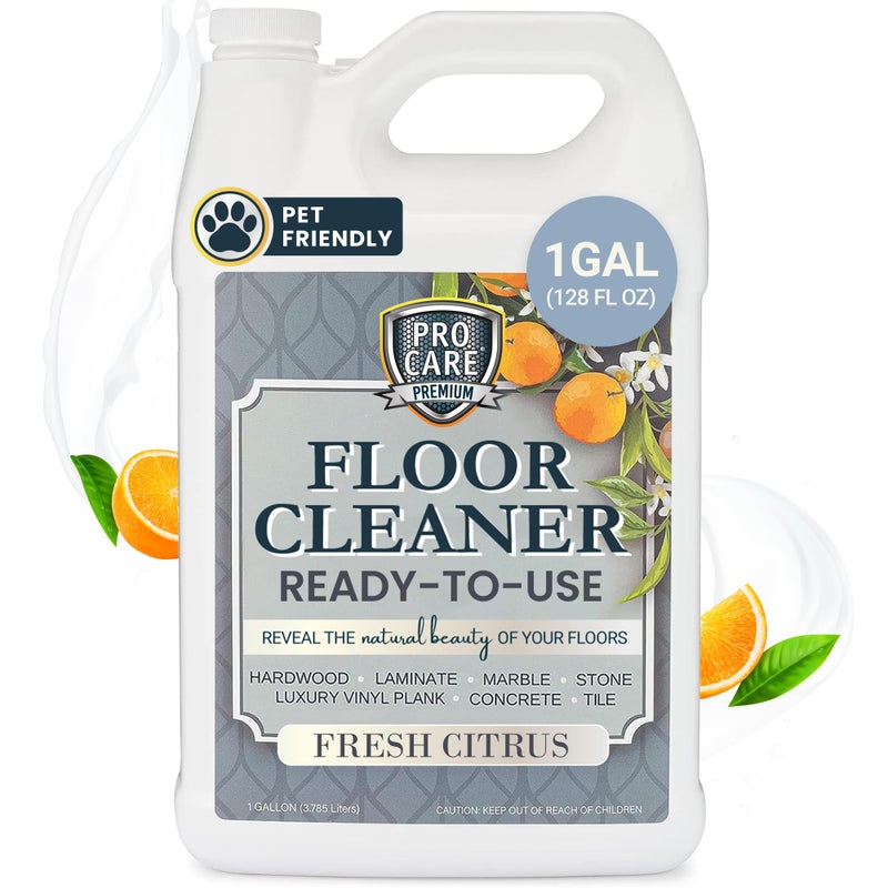ProCare Floor Cleaner (Made in USA) | Tile, Stone, Laminate, Vinyl & Natural Wood Floor Cleaner for Mopping, Household Supplies, Cleaning Solution with Citrus Aroma - 1 Gal (128 Fl Oz) - Image 1