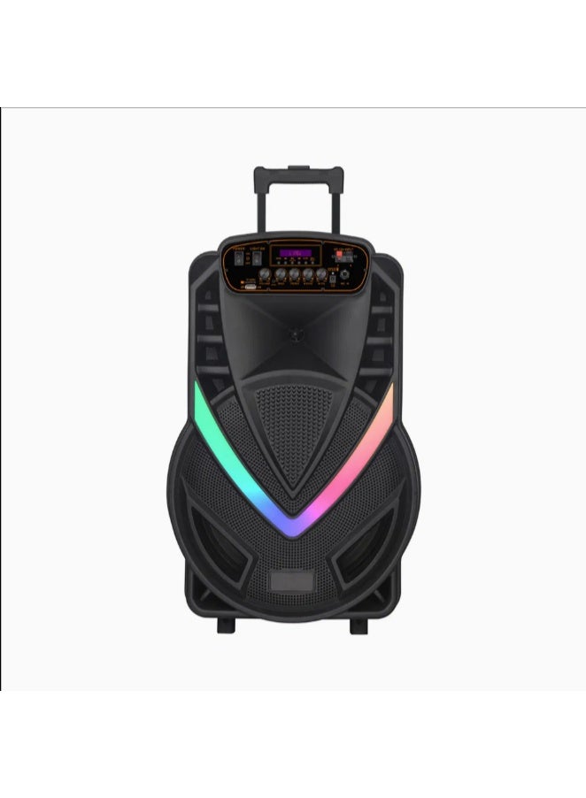 ROCK LIGHT S803 Karaoke Speaker System | 40W Portable Bluetooth Party Box with 2 Wireless Microphones, 12” Subwoofer, Remote Control, FM Radio, USB/TF Card/AUX Support, LED Lights & TWS Function - Image 1