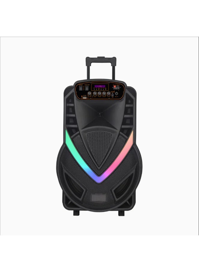 ROCK LIGHT S803 Karaoke Speaker System | 40W Portable Bluetooth Party Box with 2 Wireless Microphones, 12” Subwoofer, Remote Control, FM Radio, USB/TF Card/AUX Support, LED Lights & TWS Function - Image 3