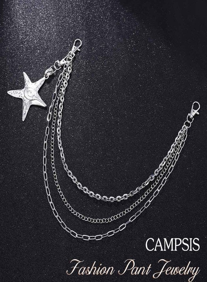 كامبسيس سلسلة بنطال فضية من كامبسيس، وسلاسل محفظة على شكل نجمة البحر، وإكسسوار جينز بانك للنساء - Image 5