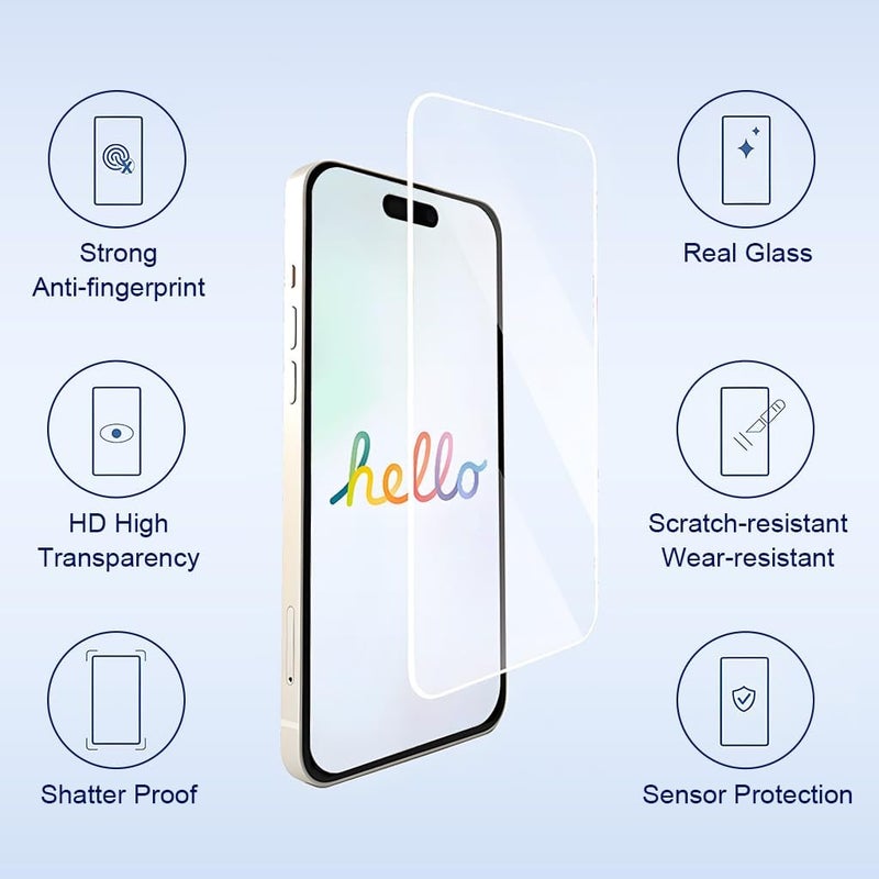 ELEPHANTBOAT ZORBES® Compatible with iPhone 17, Screen Protectors & Lens Protector Covers, HD Anti-scratch Tempered Glass Screen Display Protectors, Snap-on Lens Covers, Bubble Free Installation - Image 2