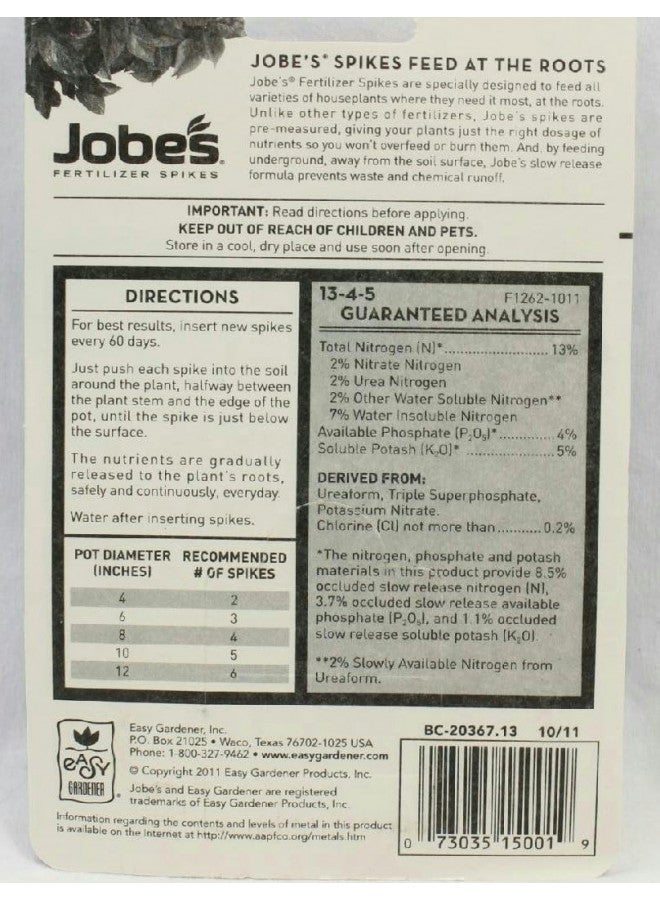 Easy Gardener Jobe's Indoor Beautiful Houseplants Fertilizer Food Spikes - 30 Pack - Image 2