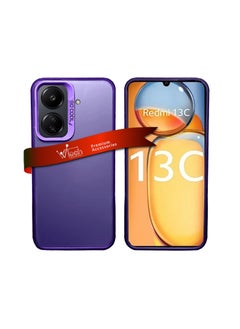 Wtech Silicone With Translucent Back Raised Lips Camera Protection Case Cover For Xiaomi Redmi 13C 4G 2023 / Xiaomi Poco C65 4G 2023 Purple  - Image 1