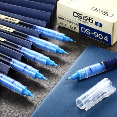 ARROLLIANT 0.5mm Roller Pen Set – Color Ink Liquid Rollerball Gel Pens for School & Office Stationery, Pack of 12 (Black & Blue) - Image 5