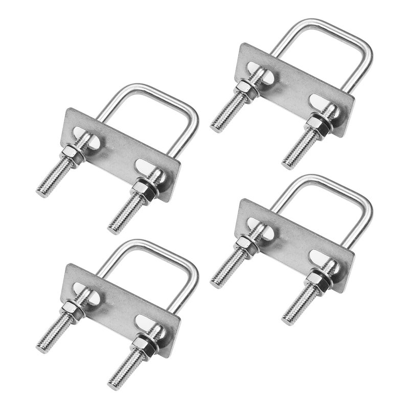 Yinpecly 4Pack Square U-Bolts 1-1/5"(30mm) Inner Width 304 Stainless Steel U-Bolts M6 with Washers and Nuts for Automobiles Trailer, Ski Boat, or Sailboat Trailer, M6x30x70mm - Image 1