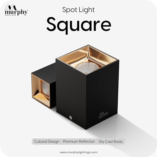 Murphy® LED 10 Watt Warm White Square Surface Cylindrical Shape Indoor Ceiling Mounted Spot Light COB Down Light with Aluminium Body - Rose Gold Pack of 2 (with 2 Years Warranty) - Image 2